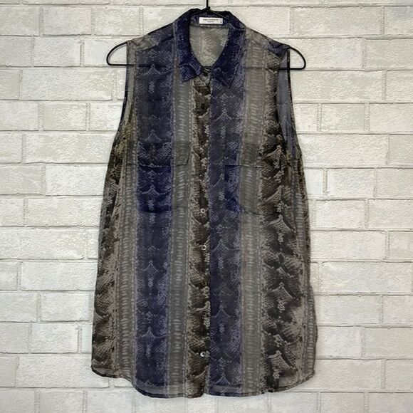 Equipment Ombre Python Sleeveless Signature in Cosmic Sky Multi M - Picture 1 of 5